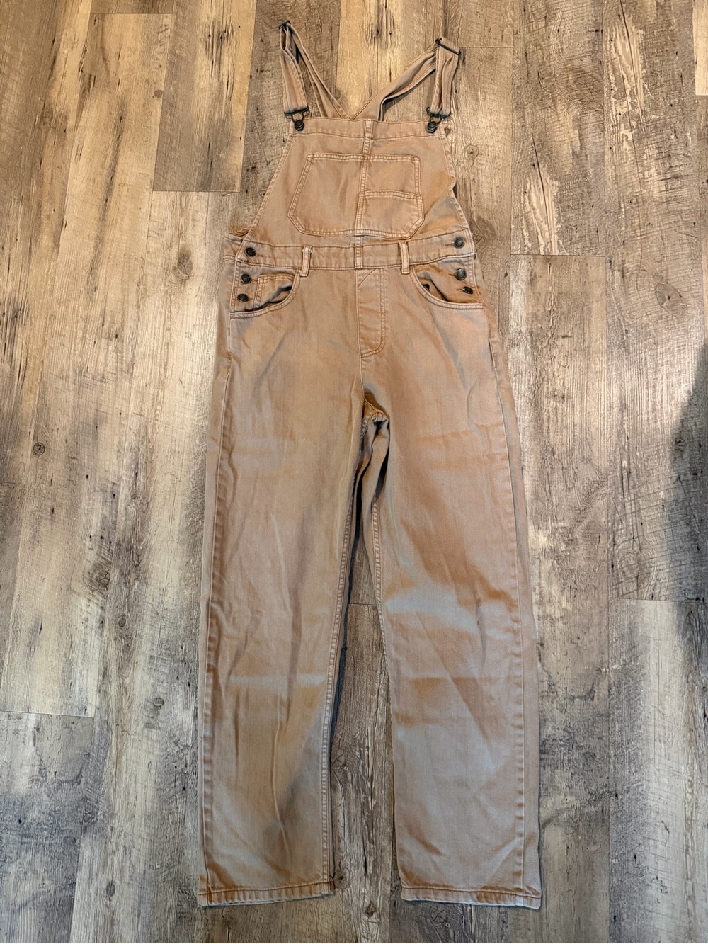 Free People Women's Ziggy Brown Overalls with Bib Pocket - Picture 2 of 6